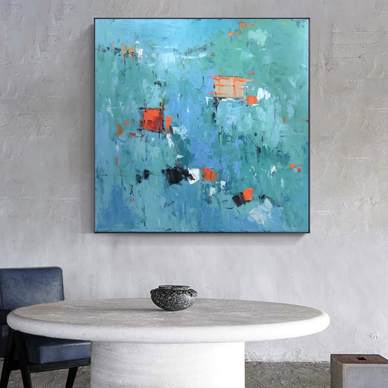 Mâna pictată petrol pictura pătrat canvas abstract desen acasă decorațiuni pentru camera de zi Art Alte picturi CUADRO