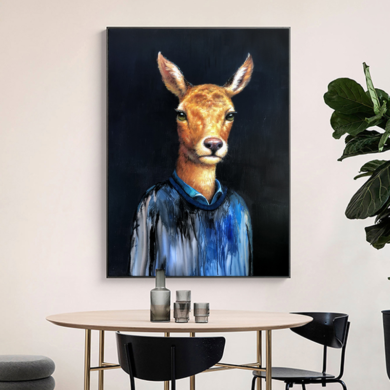 100% ulei de pictura manual de animale Decoratiuni Rezumat Contemporan Canvas Work