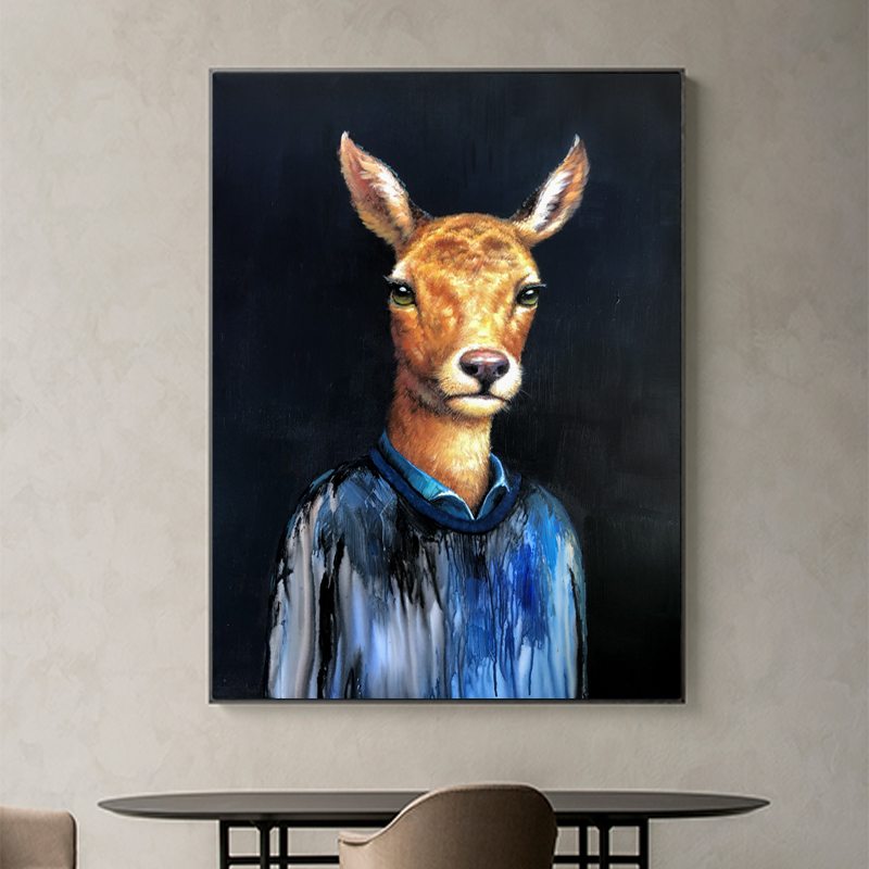 100% ulei de pictura manual de animale Decoratiuni Rezumat Contemporan Canvas Work
