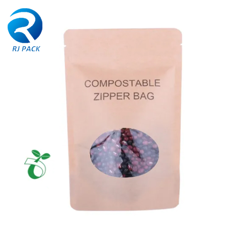 100% căldură compostabilă Revizibilă de înaltă barieră Ambalaj alimentar Stand Up Pouch Kraft Bag