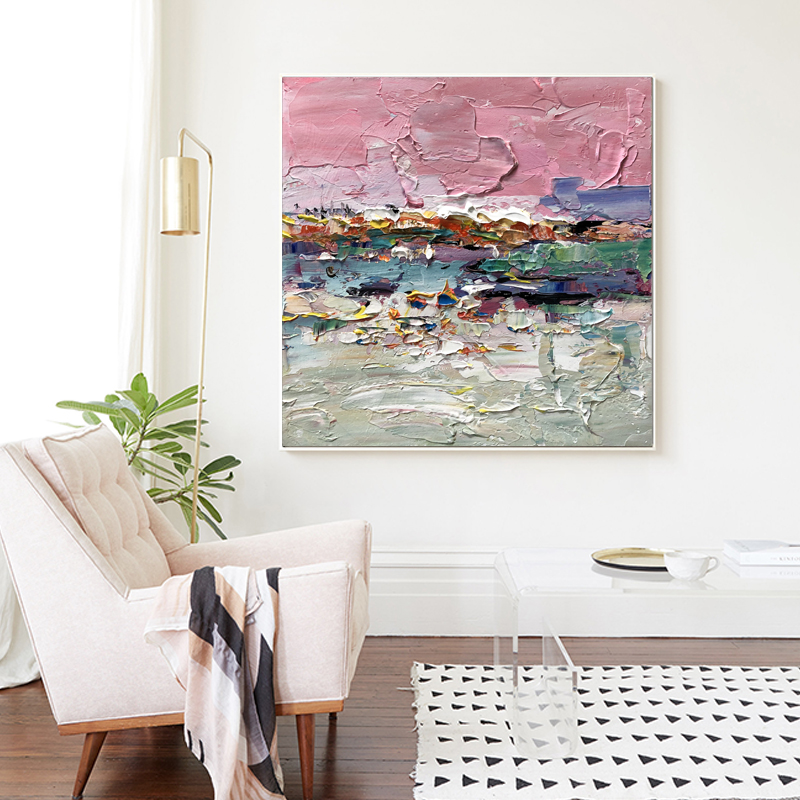 Pink Art Wall decorative Rezumat Ulei de vopsire pentru dormitor si acasa decorative ulei de pictura manual