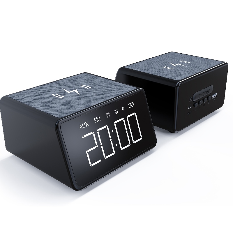 FB-CR01W 1.4inch Bluetooth Clock Radio cu Charger Wireless QI