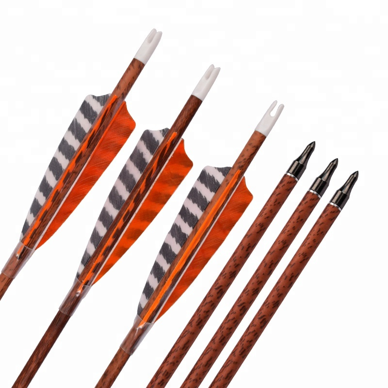 Elong Outdoor 120077 ID6.2MM SP400 Arrow Carbon din lemn roșu cu fotografiere cu arcul de pene