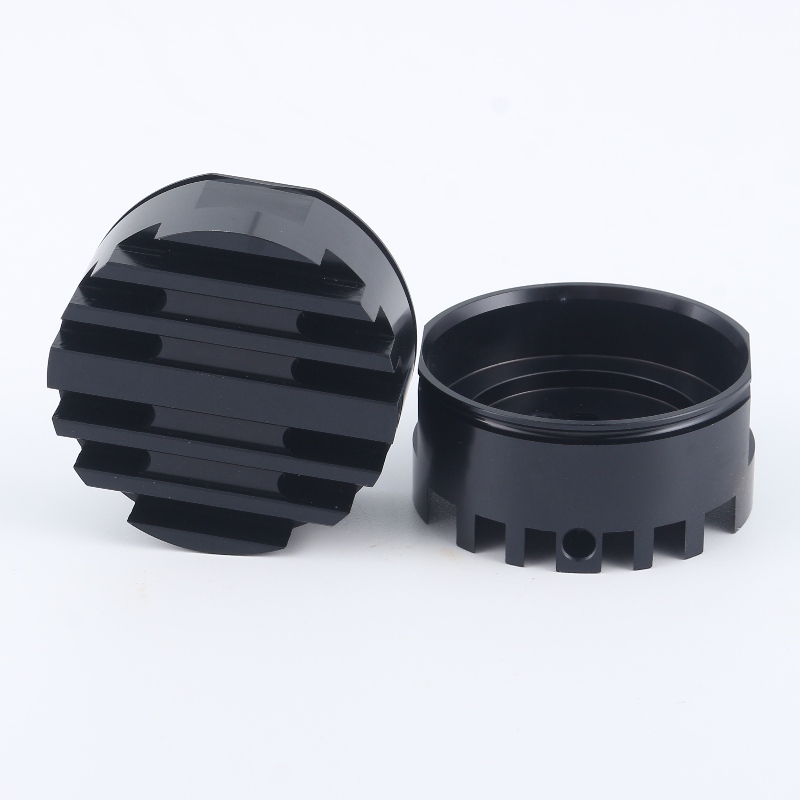 Extrusion personalizat prelucrarea CNC anodizat rotund aluminiu radiator radiator din aluminiunegru LED-uri Raotsink