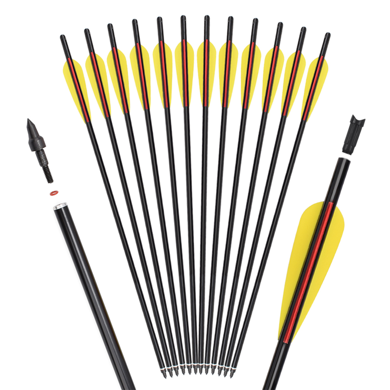 Elong Outdoor 116058-01 OD8.8mm 16inch Bolț aluminiu TPU VALES Crossbow Crossbow Vânătoare folosind