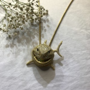 Hip Hop Personalitate Zircon Shark Pandantiv