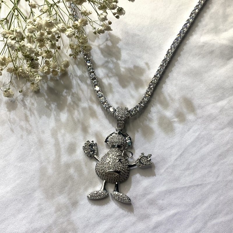 Micro Inlaid Zircon Humanoid Fashion Pandantiv