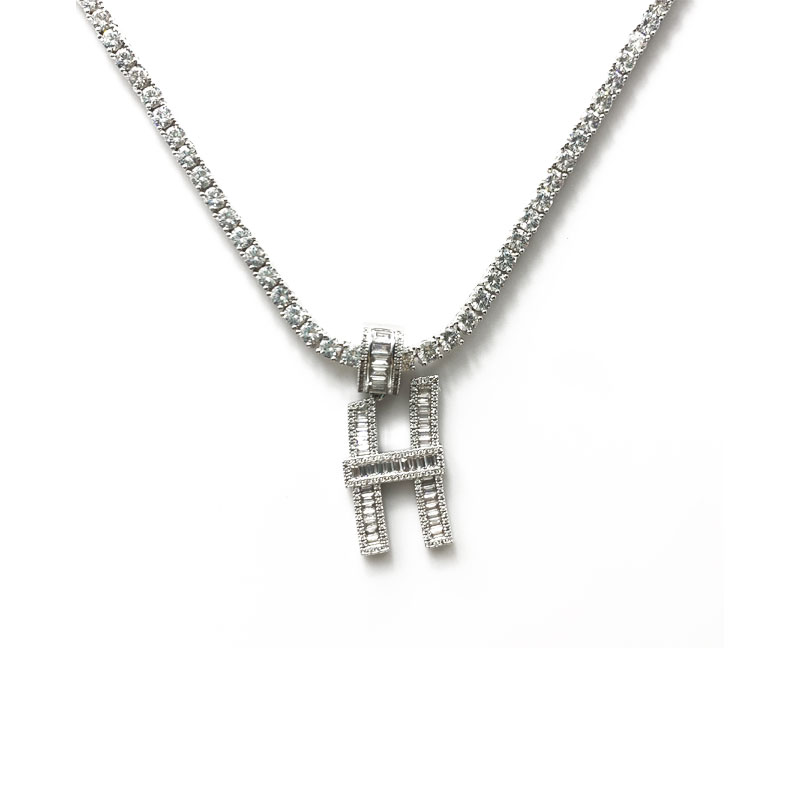 Lady Creative Metal Letter Colier Pandantiv Diamond