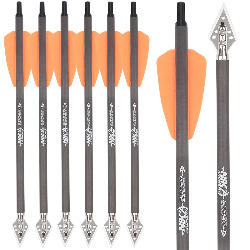 Tiruri de carbon Nika 114521-02 Bolt de carbon ID6.2mm 7.5inch pentru ADDER SYSTEM COBRA/R9/RX Echipamente de vanatoare cu arcul