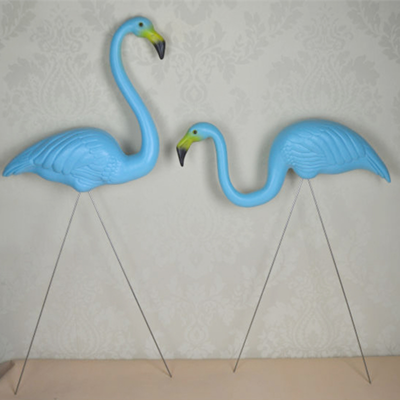 Simulare plastic albastru flamingo păsări grădinărit de animale Decorațiuni în aer liber