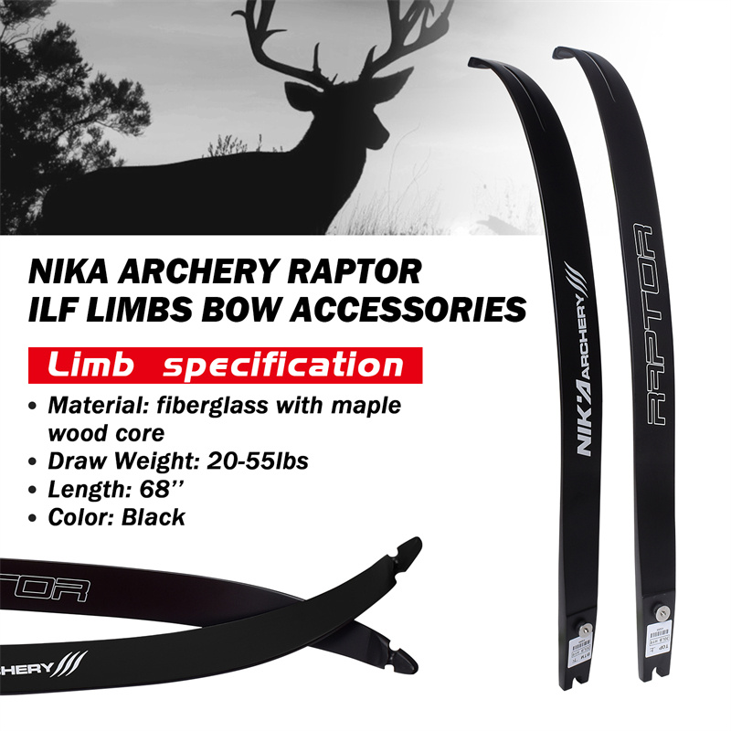 Nika tir cu arcul 270007 25h @ 68inch ILF tir cu arcul Recurve Burn Burn pentru Recurve Bow Set țintă vânătoare și fotografiere