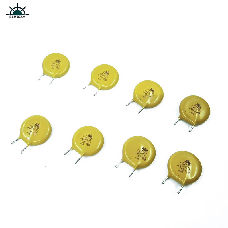 Producătorul China au existat produse, galben tăiat scurt kink mov rezistent14mm 14d471 470V varistor mov