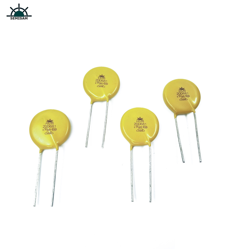 China Producator original, galben silicon MOV 20mm 20D681 680V ZOV Varistor MOV pentru protecția suprasarcinii