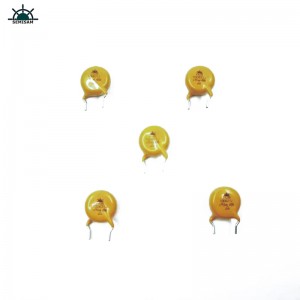 China ODM Componente electronice pasive, galben MOV 10mm HVR10D621K Zinc Oxid Varistor