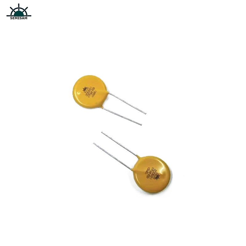 China ODM Componente electronice, galben MOV 20mm HVR20D681K Zinc Oxid Varistor pentru echipamente de alimentare cu energie electrică