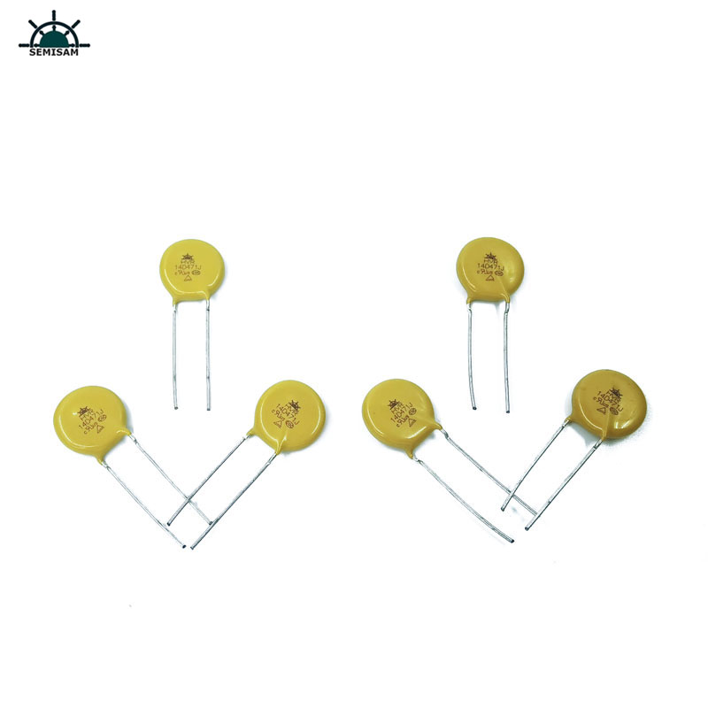 China Factory, Straight Forme Plumb de înaltă supraîncărcare MOV rezistență14mm 14d471 470V Varistor Zov Mov