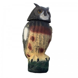 Plastic rotativ Head Simulat Owl ornamental în aer liber de vânătoare de vânătoare de vânătoare de peluză Patio Bird Decorare Pest Repellent Grădină Protector