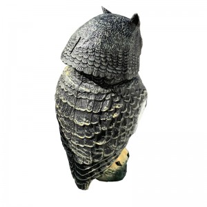 Plastic rotativ Head Simulat Owl ornamental în aer liber de vânătoare de vânătoare de vânătoare de peluză Patio Bird Decorare Pest Repellent Grădină Protector