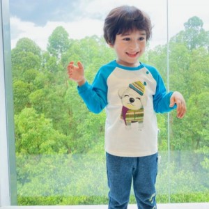 Tricotaj cu mâneci lungi tricotate pantaloni de bumbac tricotat