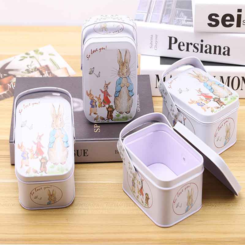 Food Grad Candy Tin Box Small Tin Tin cu mâner108 * 80 * 60mm