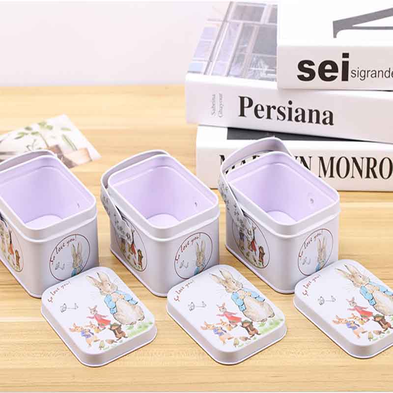 Food Grad Candy Tin Box Small Tin Tin cu mâner108 * 80 * 60mm