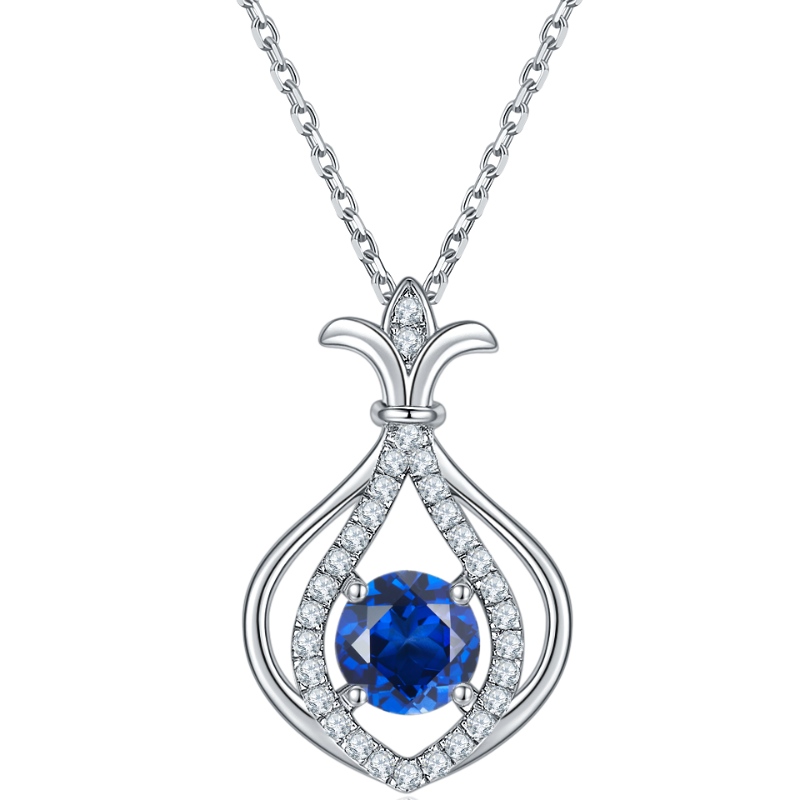 Bijuteriinoi de moda 925 Sterling Silver Rhodiu Placare cubic Zircon Colier Pendant pentru femei Cadou