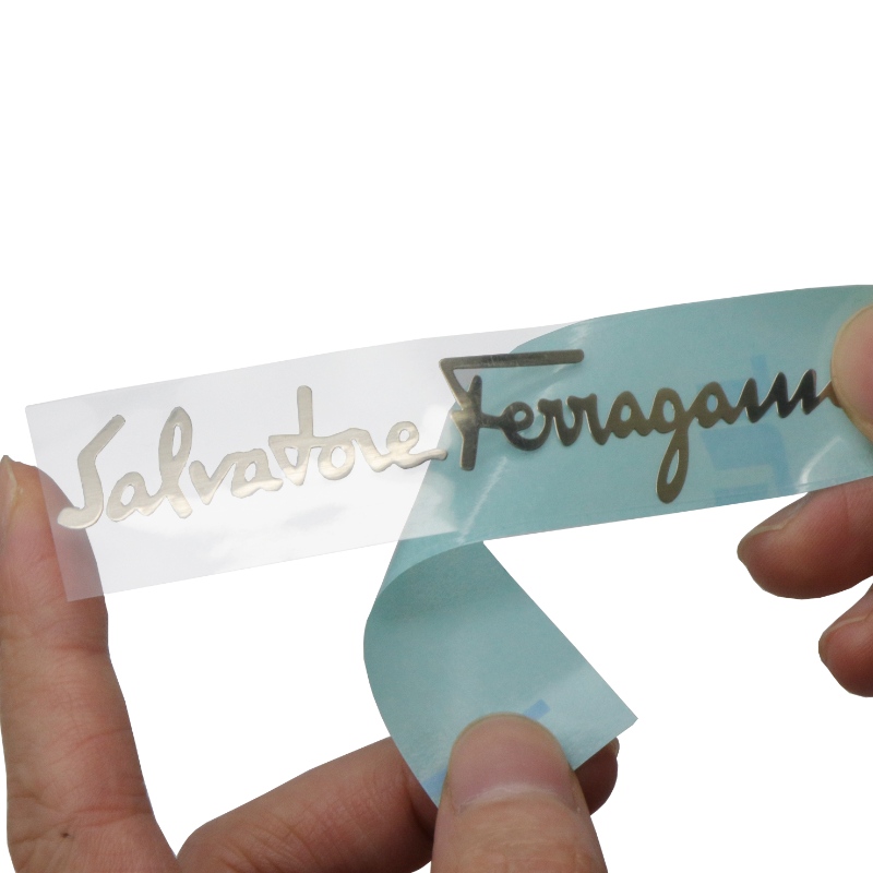 Brand personalizat de înaltă calitate 3D embossed logo Electroform strălucitor de argint subțire subțirenichel