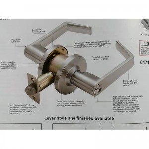 7205 Grad 2 Commercial Duty Office Office ușă Blocarea pârghiei, finisaj cromat din satin