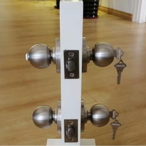 7204 Buton ușă Blocare cilindrică Intrare cu cheie Funcție exterioară Satin Chrome Finisaj, ANSI/BHMA Grad 2 Buton comercial pentru uși pentru utilizare grea