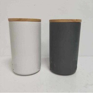 En-gros înalte rotunde cu capac din lemn ceramică Stoneware Storater Jar