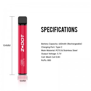 800 pufuri de unică folosință PEN VAPE