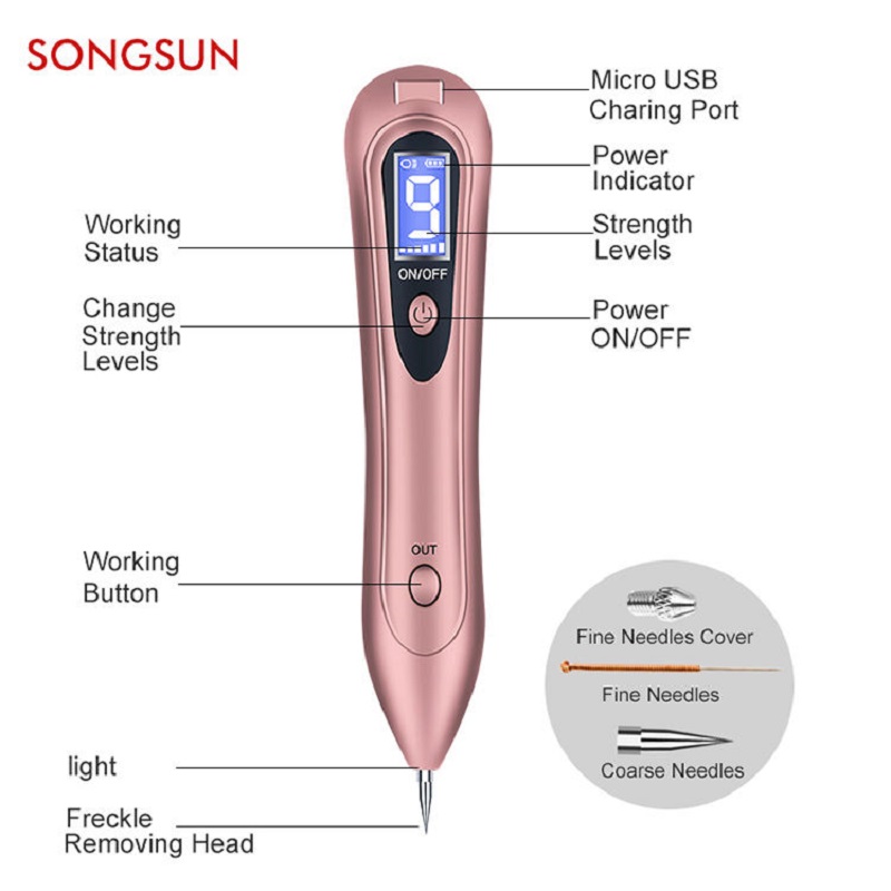Acne Fock Skin Tag Tatoo Device Sweep Spot Scoaterea stiloului Plasma Laser Mol Remover Frumusețe Îndepărtarea stiloului