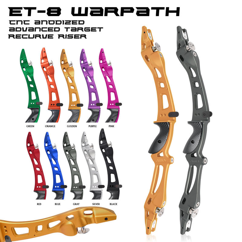 Elongarrow 221006 ET-8 25inch aliaj aliaj de aluminiu LH ILF Tir cu arcul Recurve Arcul Arcul Riser