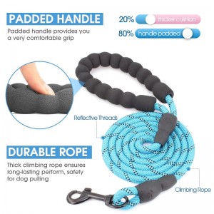 Amazon Hot Vanzare Heavy Duty Strong Nylon Rope Reflectoring Dog Leash Pet plumb