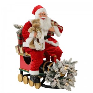 60/90cm Crăciun tren Santa Claus cu iluminare ornament de decorare Festivalul de vacanță figurine colecție tradiționale Xmas