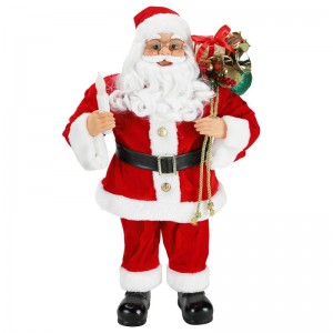 62cm Crăciun în picioare Santa Claus cu decorare ornament de lumânare Colecția Figurine Fabric Festivalul de vacanță Xmas Plush