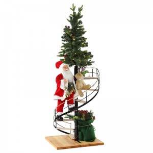 Scări de Crăciun de 60 cm Santa Claus cu iluminat muzical ornament de decorare Festival Figur Colecție de vacanță tradiționale