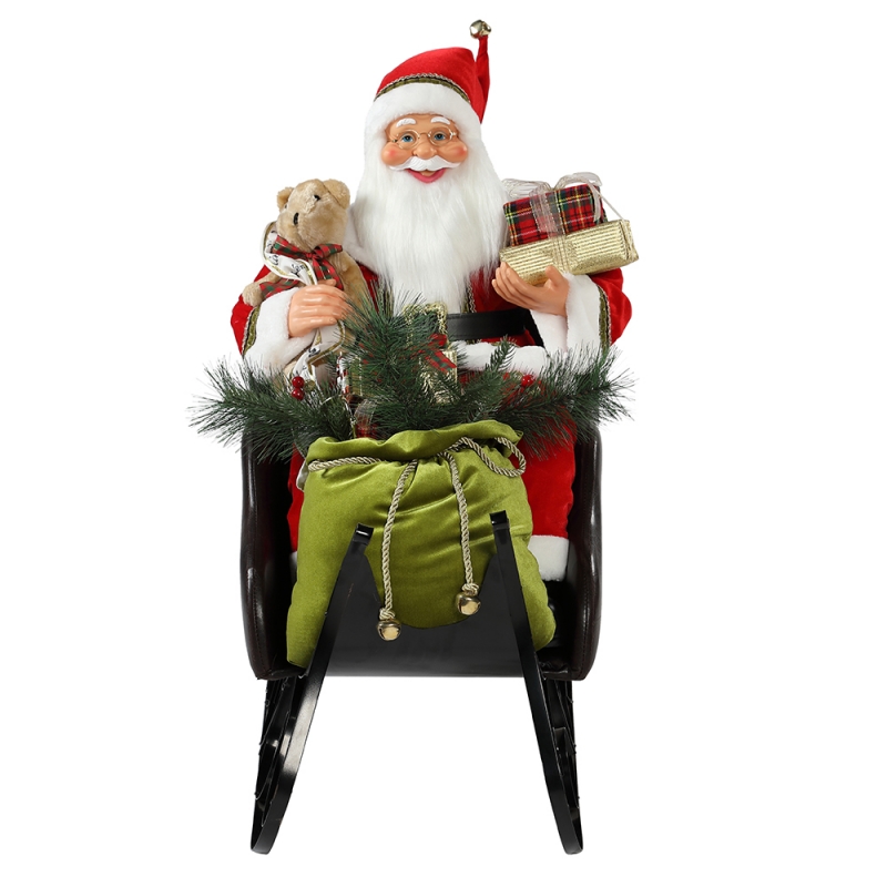 80cm ședinței Sleigh Santa Claus cu ornament de iluminare Crăciun decorationtradition de vacanță de vacanță colecție