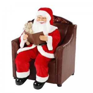 80 cm canapea Santa Claus cu ornament muzical de iluminat Crăciun decor de vacanță figurine colecție tradiționale Crăciun