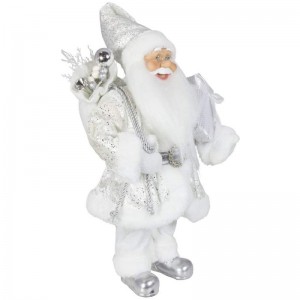 Noble 45cm Decorațiuni de Crăciun în picioare Santa Claus în Argint Xmas Tree Ornaments furnizează figurina de vacanță tradițională