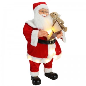 80cm animat de Crăciun de Crăciun Santa Claus cu iluminare ornament muzical decorare Colecție tradițională de vacanță Figurină