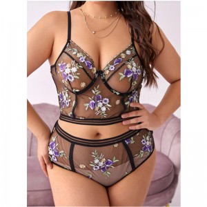 JF EyeLash Lace Lingerie Femei Lance Lace Trim pentru lenjerie en-gros personalizat You design Lace două piese Set femei Lenjerie sexy