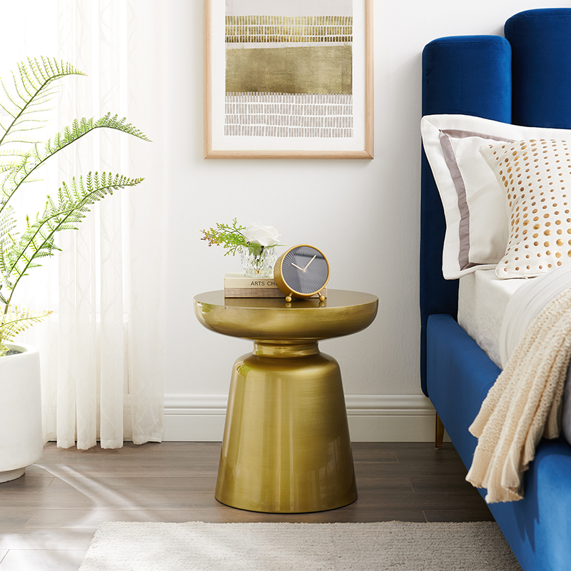 bronz metalicnordic rotund masa laterală modernă pentru camera de zi mobilier de casă