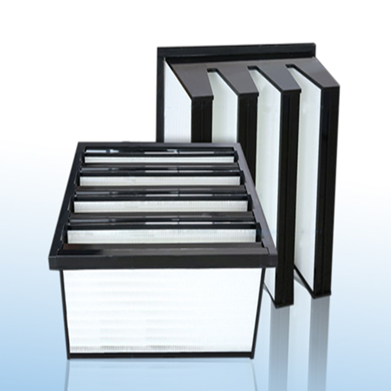 Eficiența medie F7 Cadru din plastic 592 x 592x 292mm Mini-plisat Compact 4 V Bank HVAC Filtru de aer