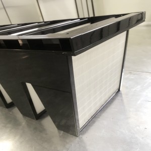 Eficiența medie F7 Cadru din plastic 592 x 592x 292mm Mini-plisat Compact 4 V Bank HVAC Filtru de aer