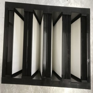Eficiența medie F7 Cadru din plastic 592 x 592x 292mm Mini-plisat Compact 4 V Bank HVAC Filtru de aer