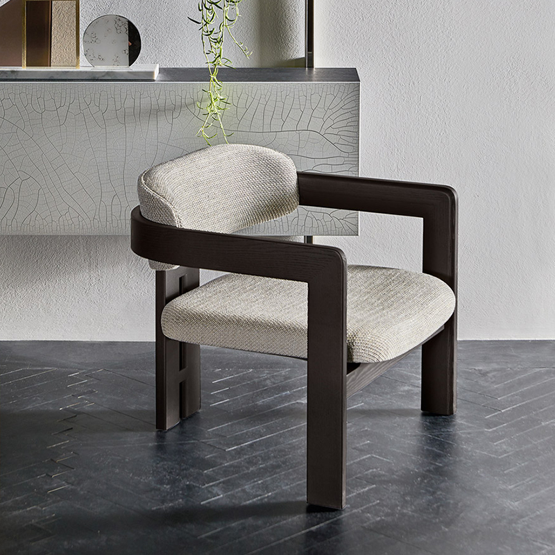 Design modern de relaxare Scaune de salon de lemn Fabric din lemn Single accent Scaune scaun de zi Mobilier camera de zi