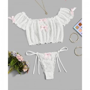 En-gros Valentine zi femeie două piese sutien pantilă erotica senzual lenjerie de corp Lace sexy femei Lentenia sexy lenjerie