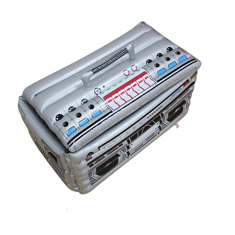 Gonflabilă cu găleată cu gheață float băutură fructe boombox boombox, pvc gheață de gheață inovatoare găleț de gheață în formă de radio cu capac