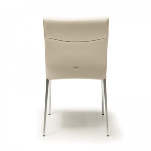 Scaun de luat masa din piele albă italiană din piele albă din 6 pentru sala de mese